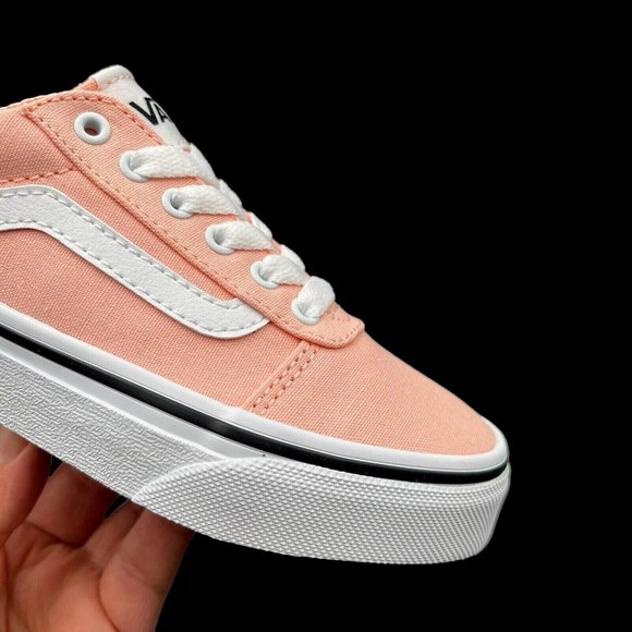 Vans Ward Little Girls Canva Skateboard Sneaker Size 12 Low Top Lace Up Shoes - Picture 4 of 16